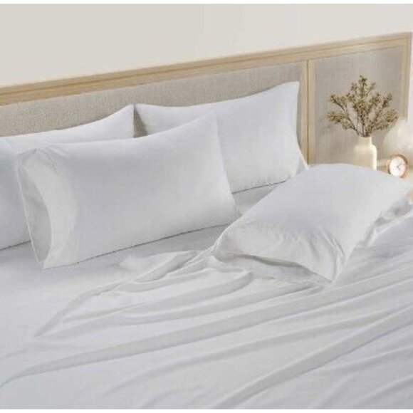 Hotel Signature 800 Thread Count Cotton 6-Piece Sheet Set Full White - Picture 4 of 6